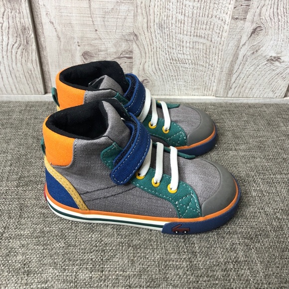 See Kai Run Shoes Toddlers See Kai Run Gray Orange Blue High Top